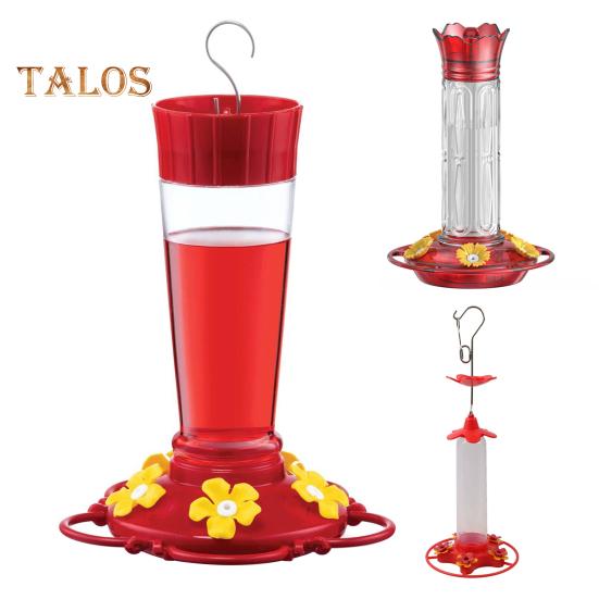 Açık Hava İçin Sinek Kuşu Besleyici Asılı Sızdırmaz Plastik Kuş Besleyici 5 Çiçek Besleme Portu ve Dış Bahçe Dekoru İçin Karınca Hendeği