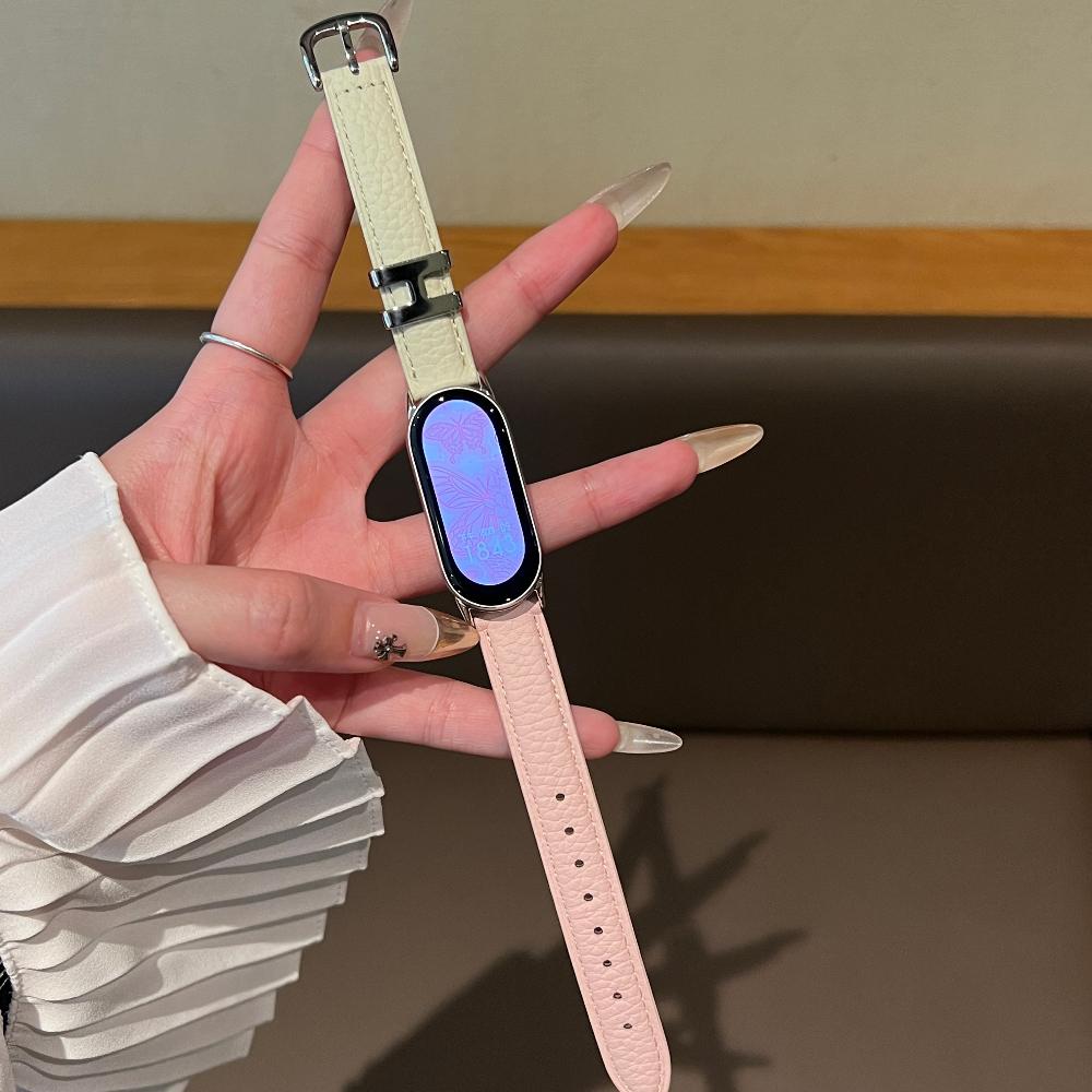 For Xiaomi Smart Band 10 Leather Watch Band Mi 9Pro New Design H Buckle Strap For Huawei Band 8/Fit4/Fit3 Cattle Hide Band Xiaomi Accessories