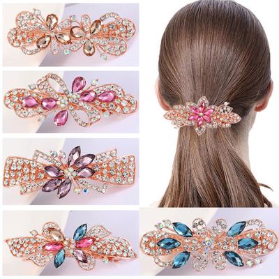 Bow Hair Clip Animal Summer Diamond Set Crystal Hair Accessories Women's Rhinestone Spring Clip