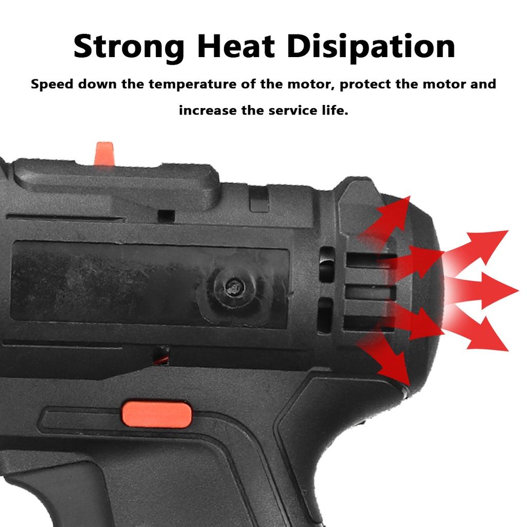 2000W 50N.m 3 In 1 Drill Hammer Variable Speed Cordless Impact Drill with 2 Batteries Cordless Electric Screwdriver