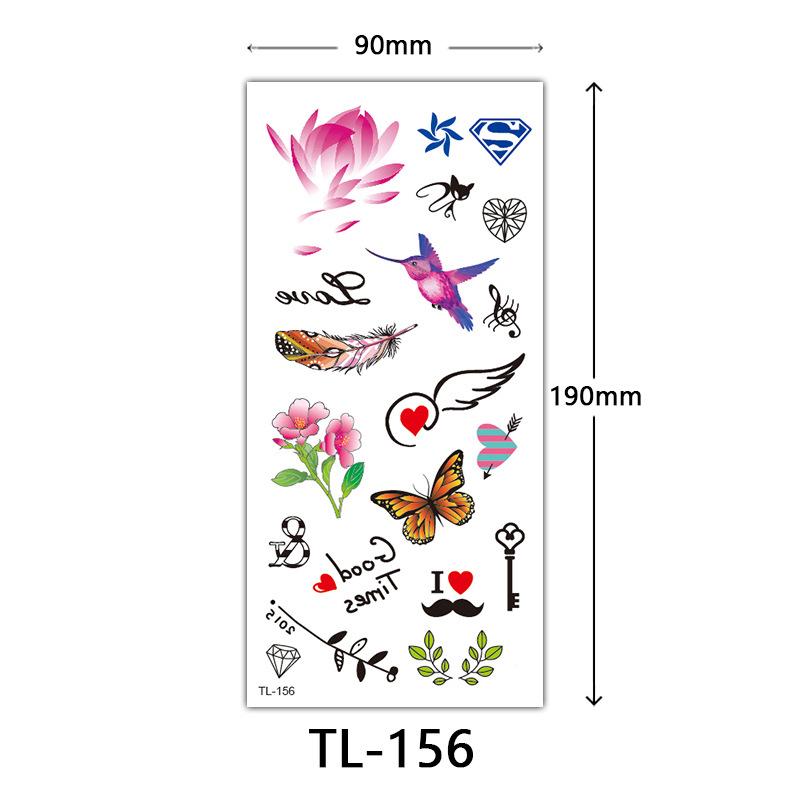 Flower Tattoo Stickers, Color Sketch Tattoo Stickers, English Letters, Wedding Photography Tattoo