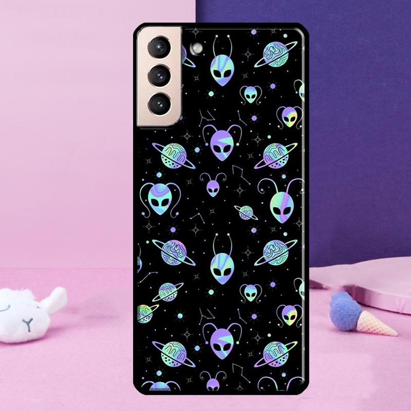 Alien Martian UFO Phone Case For Samsung Galaxy S25 S24 Ultra S9 S10 S20 S21 S22 Plus S23 FE S24 FE Cover