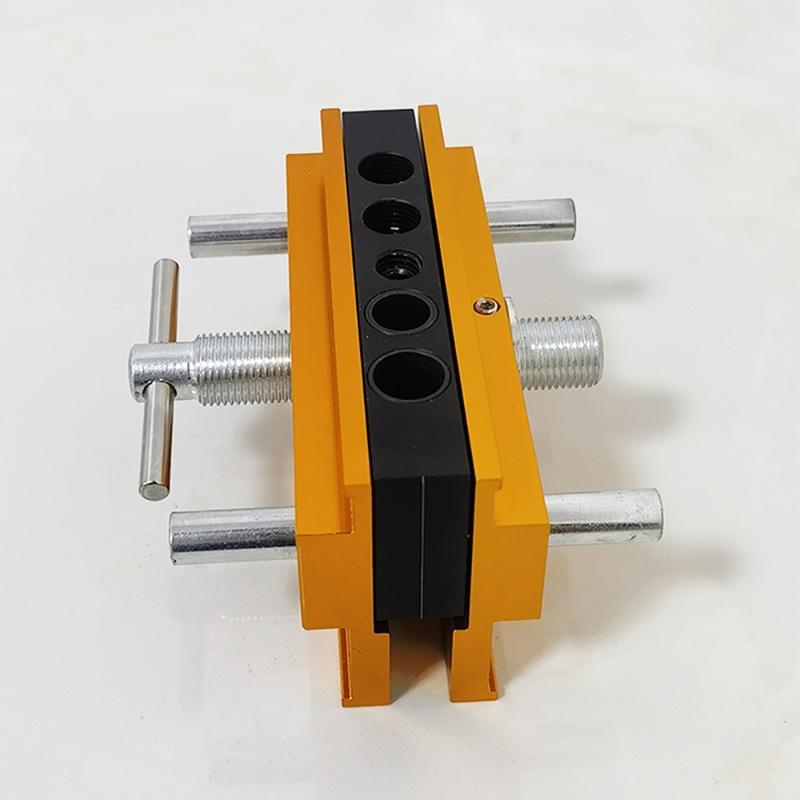 Kits de Gabarits de Tourillons Auto-Centrants Kits de Gabarits de Tourillons à Largeur Réglable pour Ensemble de Jointure de Trous Droits 6 Douilles 3 Tailles de Forets