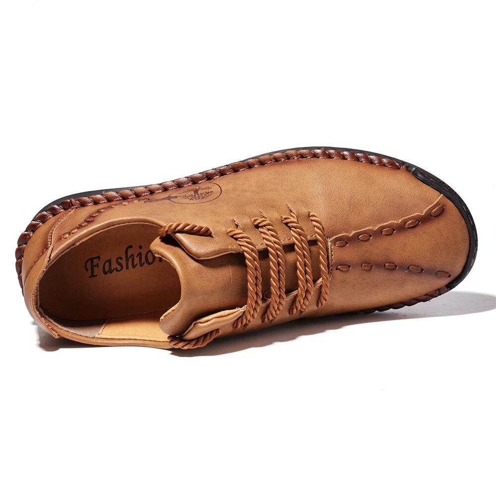 Spring 2026 Men's Casual Leather Driving Shoes - Large Size, Handmade, Hot Selling