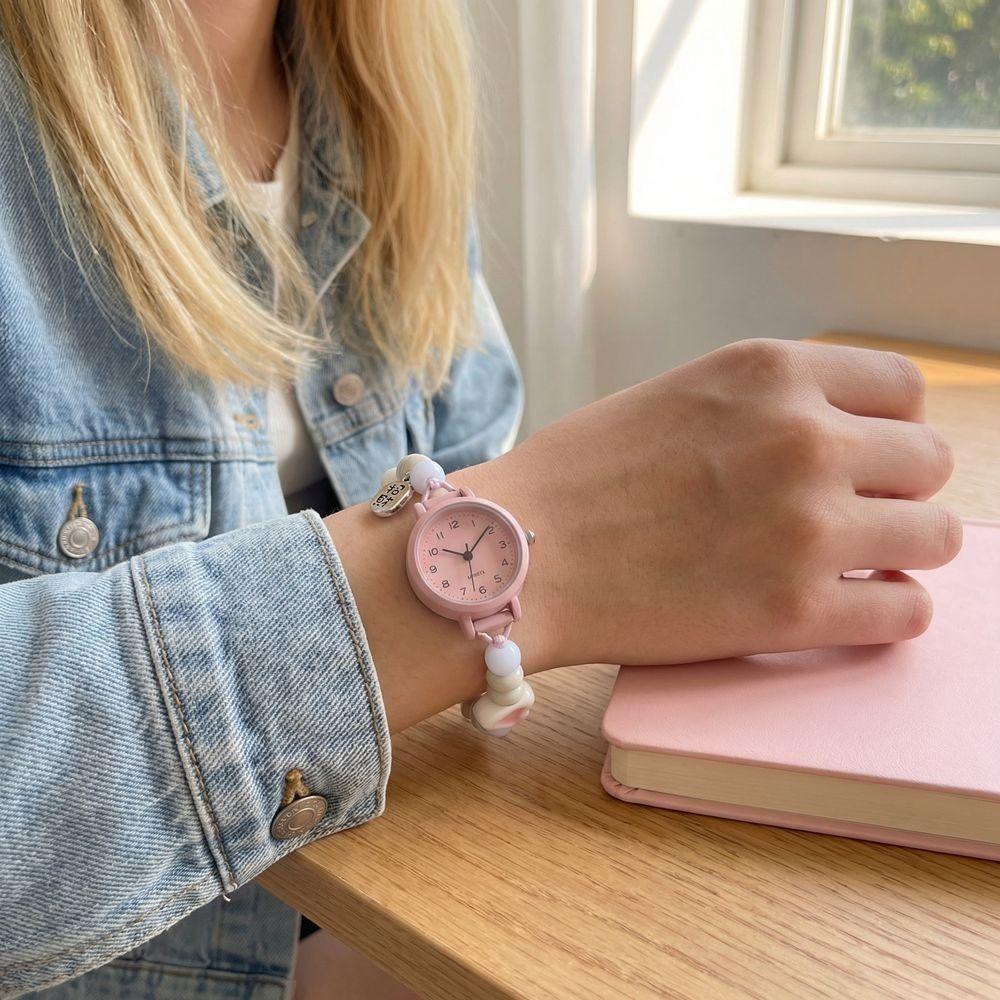 New Vintage Adjustable Beads Strap Watch Alloy Ethnic Quartz Bracelet Wristwatch Versatile Stylish Star Heart Bracelet Girls
