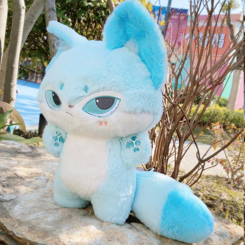 35cm Enthusiasm Wolf Plush Doll Gift Kawaii Emotion Wolf Stuffed Toys Plushies Doll Cute Wolf Toys For Girl Kawaii Room Decor