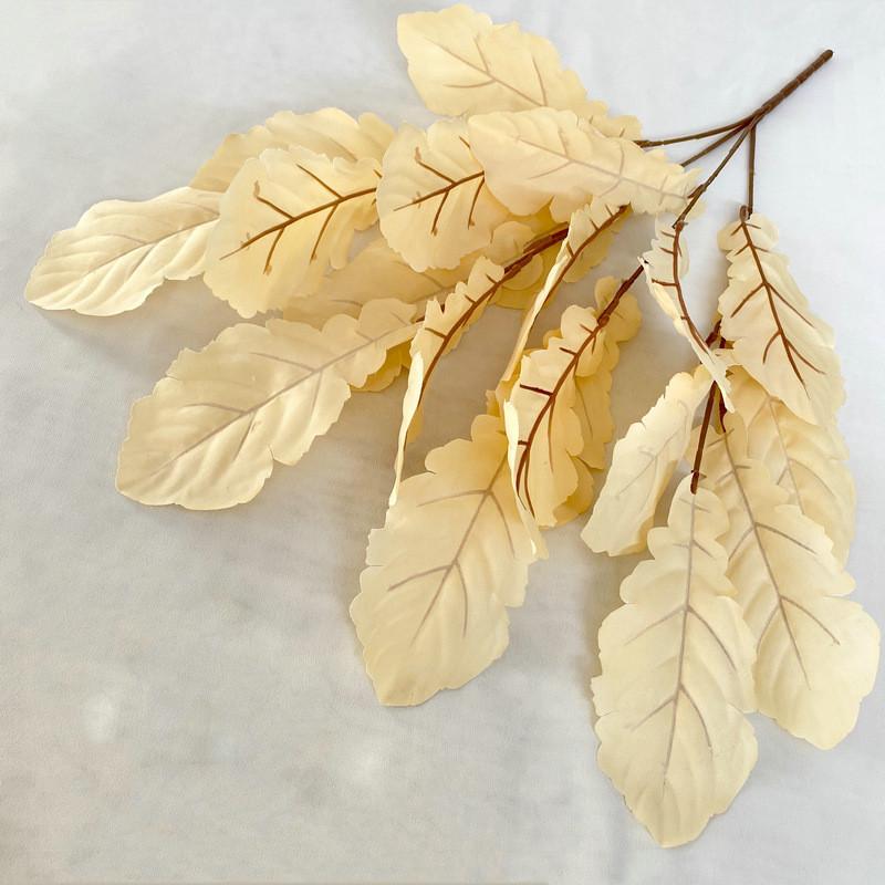 Leaves Flocking Cloth Wedding Bouquet Photography Styling Props Decor Home