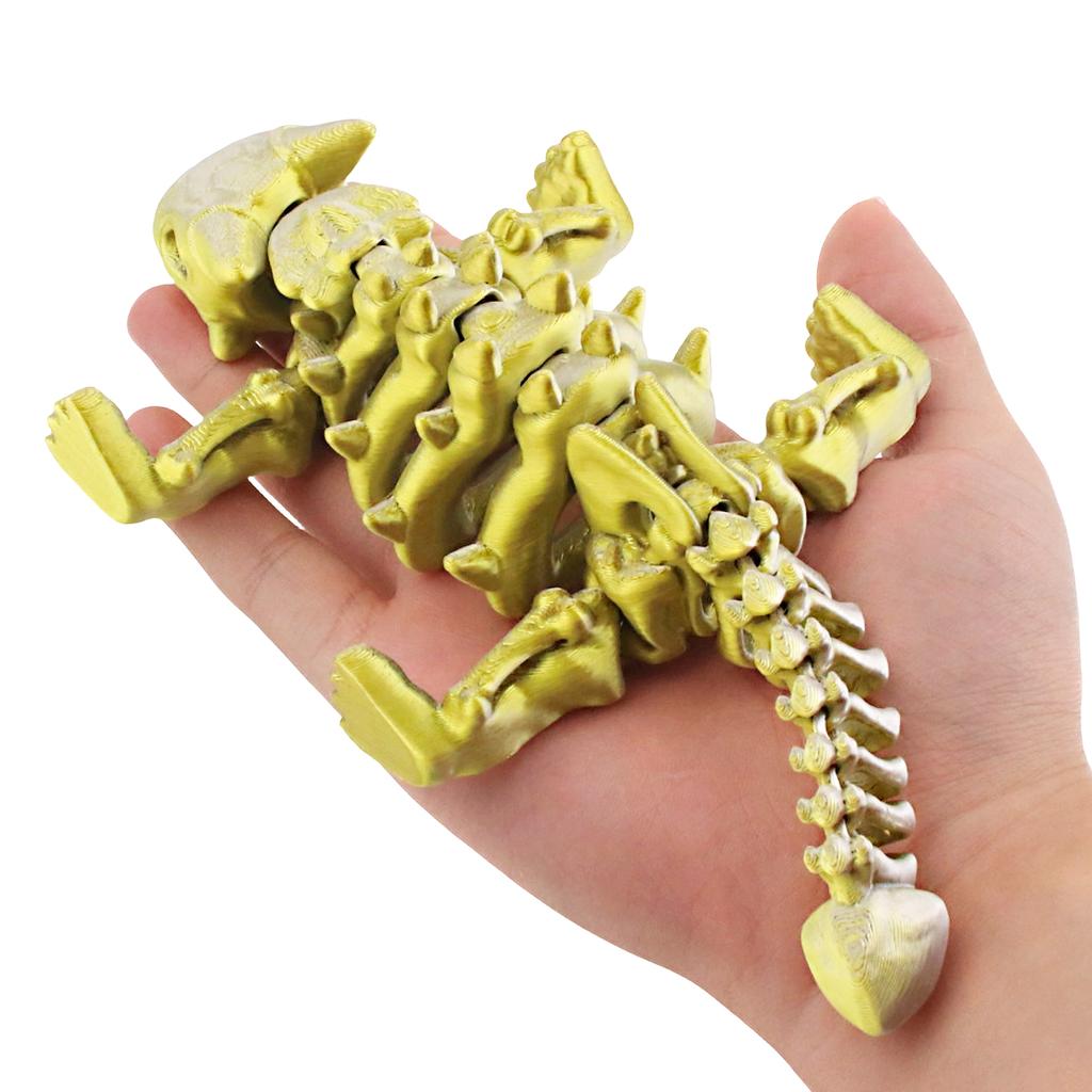 3D Printed Gold And Silver Skeleton Dragon, Joints Movable, Simulated Biological Model Ornament, Entertainment Toy