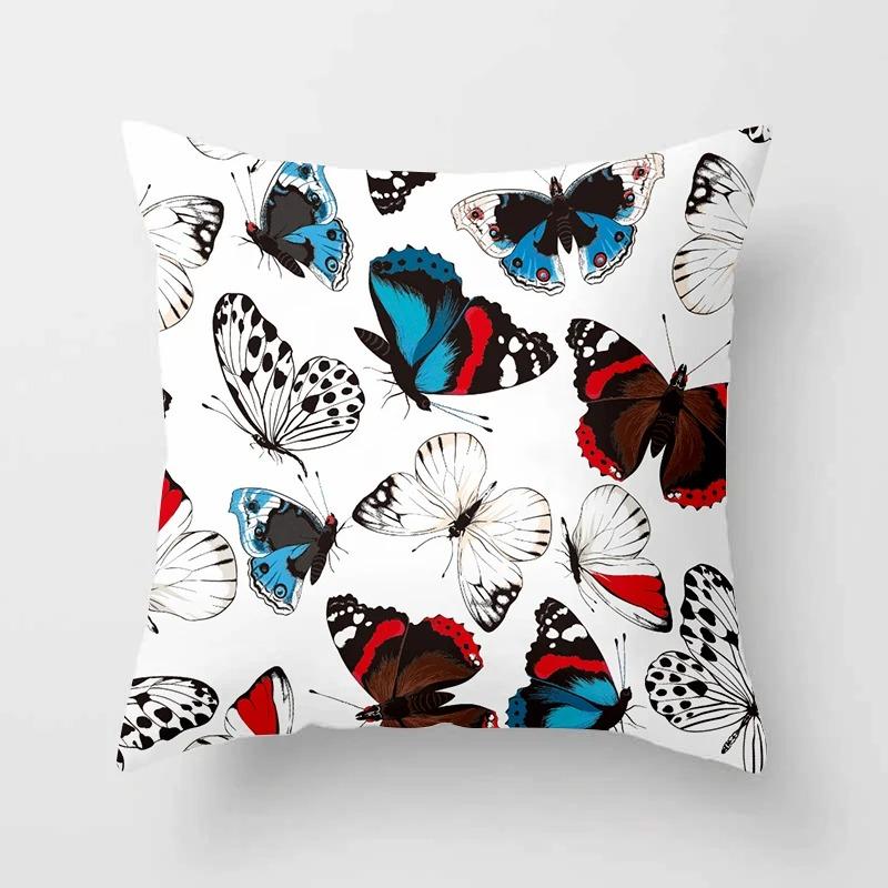 Colorful Flower Butterfly Pillowcase Office Living Room Car Ornaments Home Pillowcase