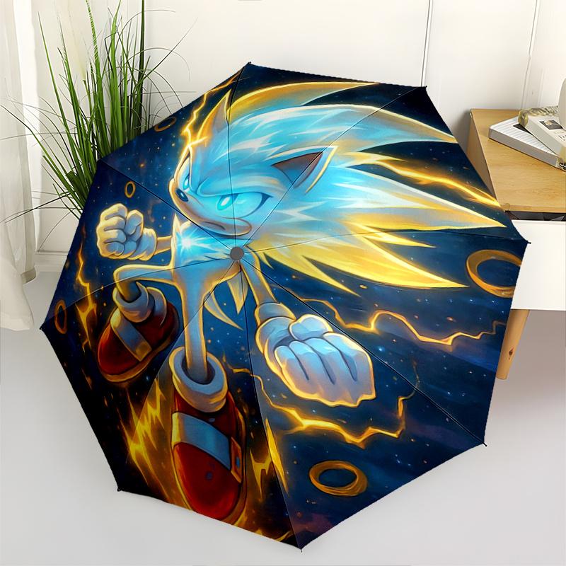 1pc Super Sonic Automatic Opening and Closing Umbrella, Lightweight 3-Fold, With Cute Cartoon Characters, Suitable for Home, Outdoor and Daily Us