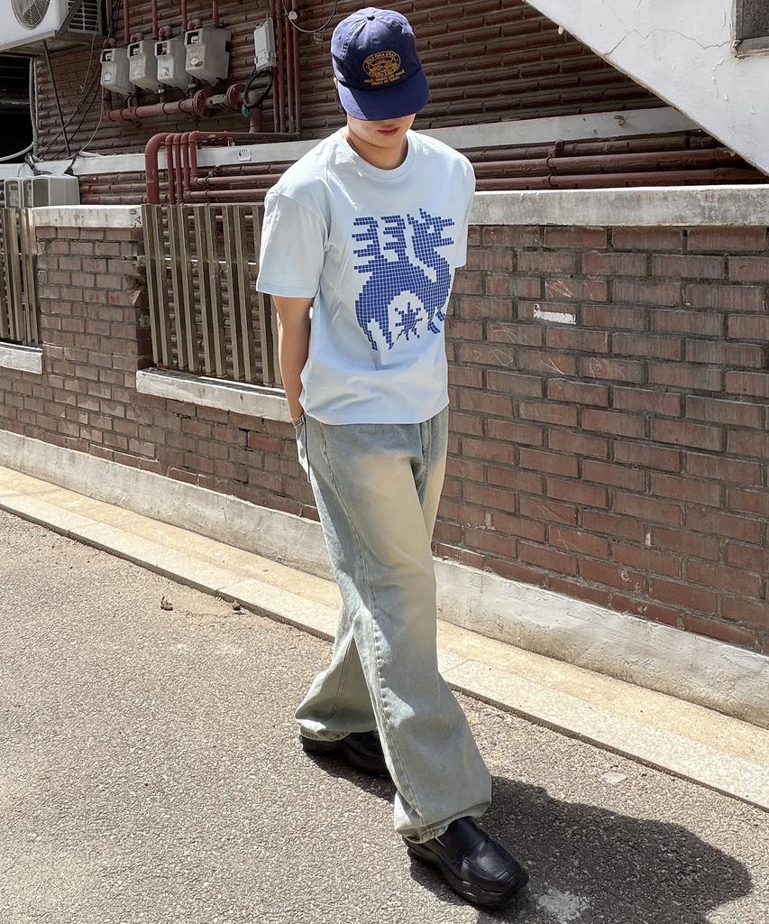 Nodi Final Boss Dragon Crop Tee Sky Blue