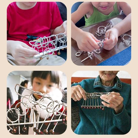 24/32/40/41 Peças Quebra-Cabeça de Metal Anel Teste de Lógica IQ Quebra-Cabeça de Arame 3D Encaixável Crianças Adultos Educacional Destravar Encaixe Jogo Desafiador