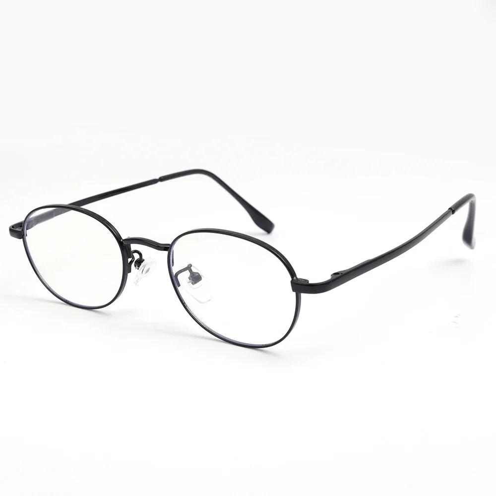 Fashion Small Oval Glasses Women Girls Gold Silver Metal Elliptical Frame Eyeglasses Y2K Vintage Anti Blue Light Reading Eyewear