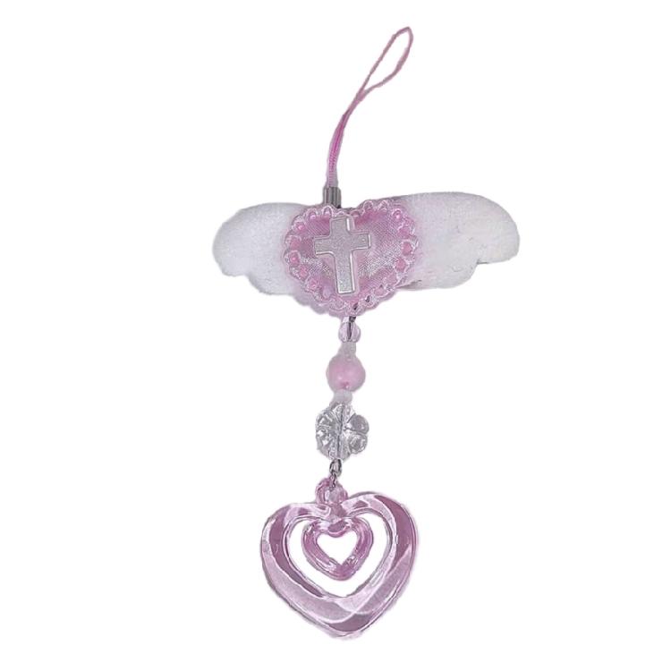 Stylish Acrylic Alloy Keyring Beaded Keychain Accessory for Phones and Purses