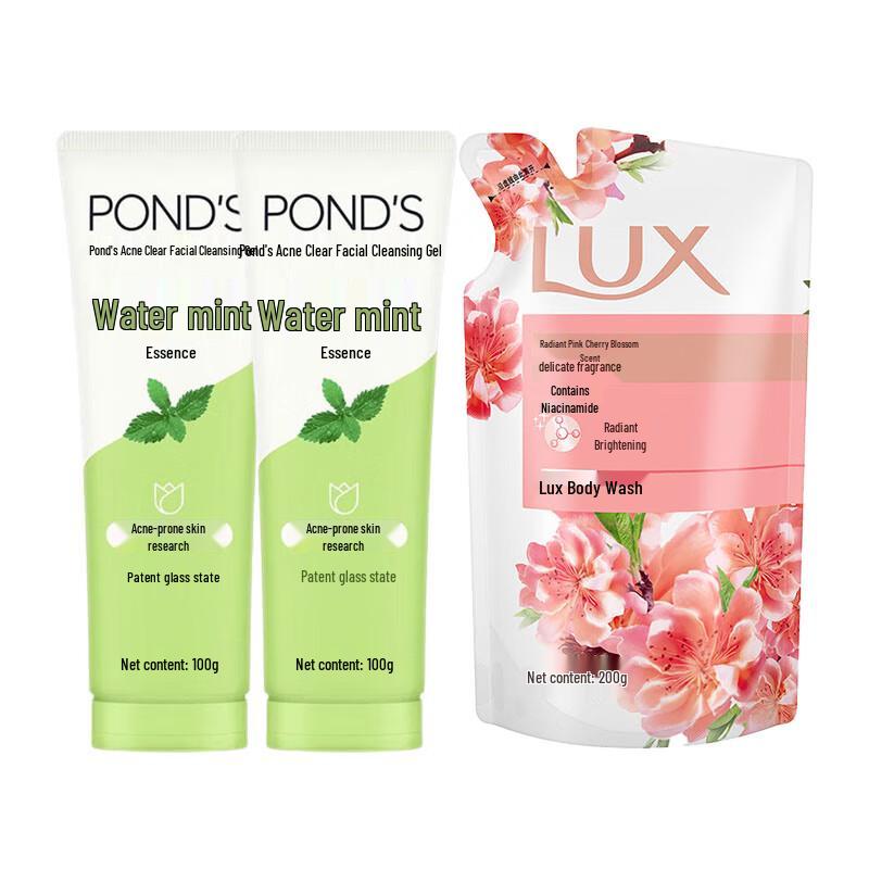 Pond s Acne Cleansing Gel & Lux Shower Gel Bundle