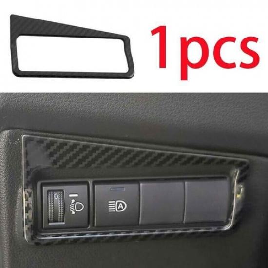 -23 Headlight Button Frame Cover For Toyota Corolla Cross Carbon Fiber Steel