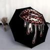 1pc Leopard Print Lips Automatic Open/close Umbrella, 8-Rib Sturdy Structure, Auto Folding/Opening, Portable Travel Umbrella for Women031