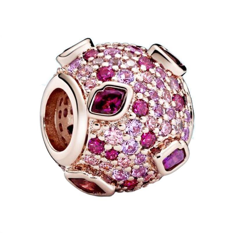 Copper Rose Gold Hollow Flower Leaf Love Dice Gift Box Diy Charm Beads Fit For Bracelets Necklaces Women'S Boutique Jewelry