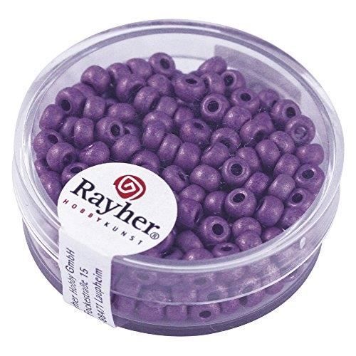 Rocailles - RAYHER - 14316314 - Métallisé - 4 mm Ø - 17 g - Violet