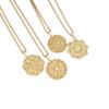 European & American Retro Brass Hollow Flower Pendant Necklace