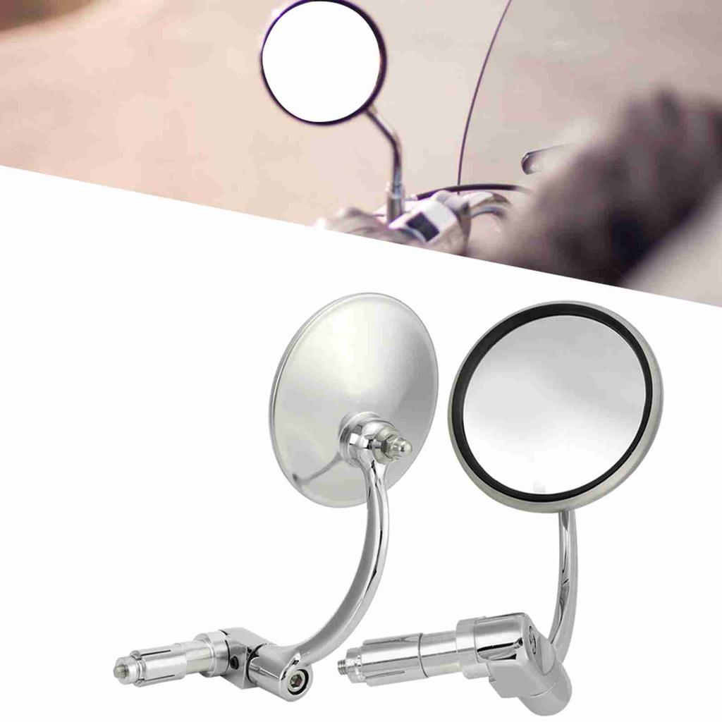 1 Paar Vintage Edelstahl Motorrad Modifiziertes Renn Rückspiegel Reflektierender Seitenspiegel