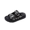 Fashion Platform slippers 20245summer new wear metal buckle rivet casual sandals open toe one word beach ins cool style shoes