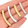 5-10pcs Square Stainless Steel Tube Spacer Beads Curved Tube Beads Loose Spacer Beads For Jewelry Making DIY Necklace Bracelets