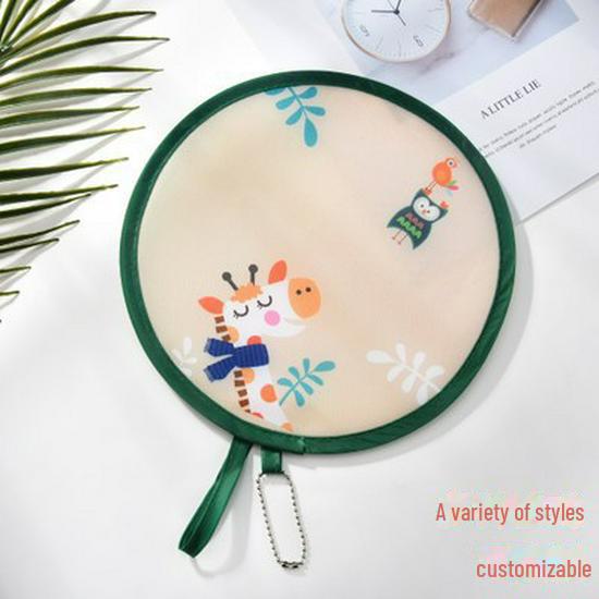 Mini Cartoon Folding Fan: Japanese Round Handheld Portable Fan for Students