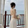 Midi Backless Dress Women Hollow Out Summer Bandage Sexy Beach Spaghetti Strap Casual Dresses