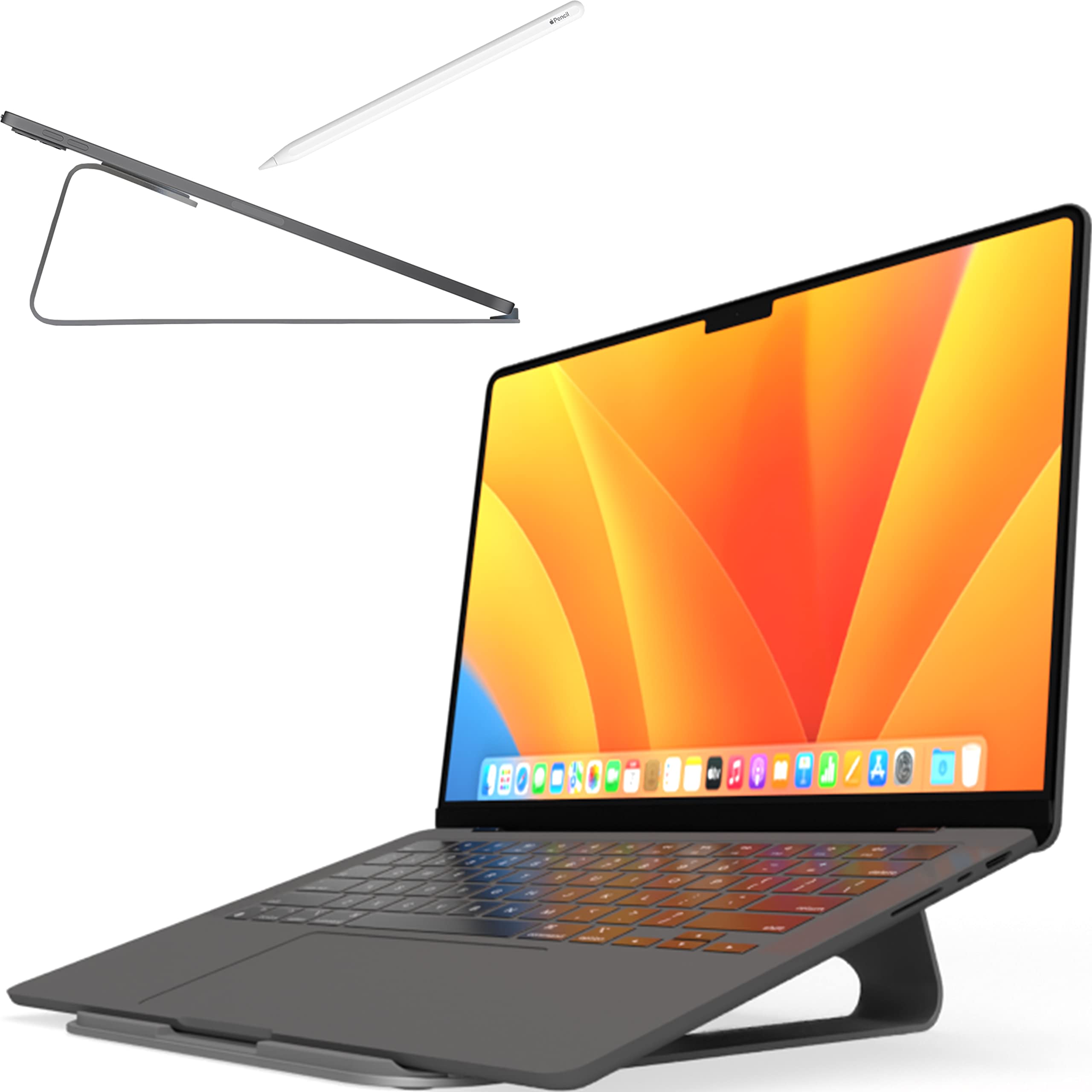

Подставка Elgo Slide для Macbook iPad с подставкой M1 M2 M3 Алюминиевая эргономика Эргономика Macbook amesoba™ [Совместимо с / / MacBookPro]