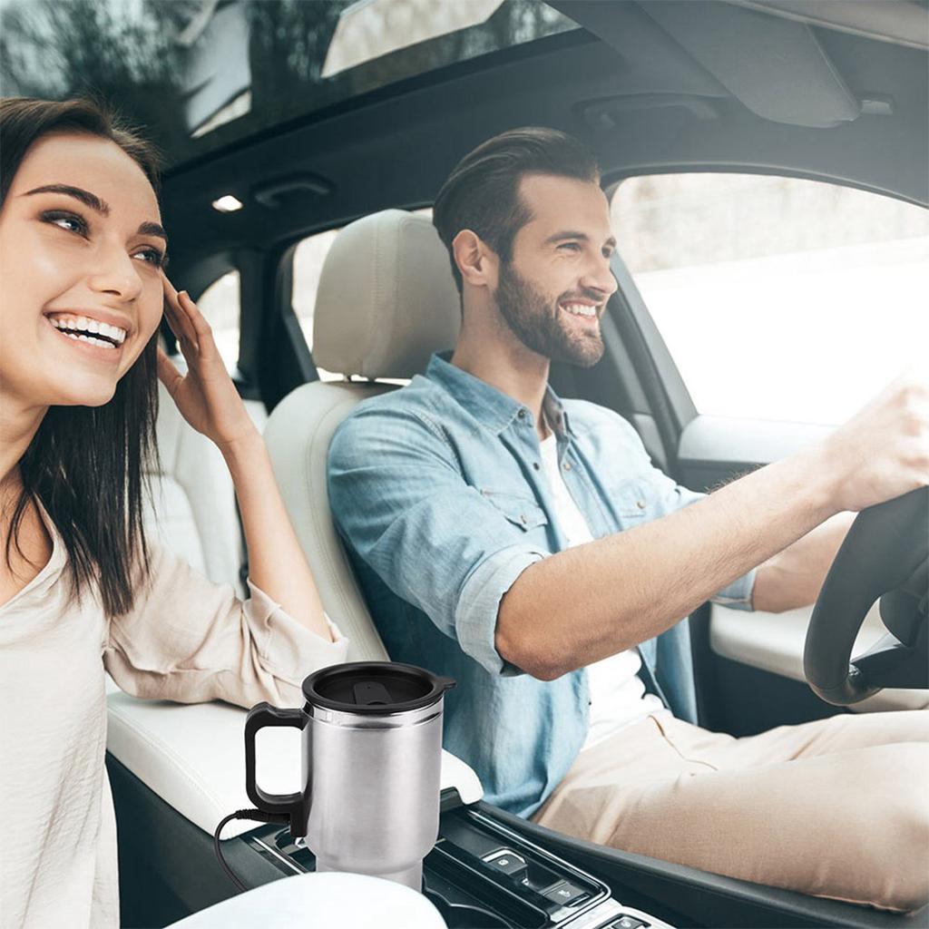 12V 450ml Electric Incar Stainless Steel Travel Heating Cup Coffee Tea Car Cup Mug