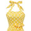 Retro-Pünktchen-Schnür-Neckholder-Ausgestelltes Ballkleid Performance-Kleid, Bohème-Stil