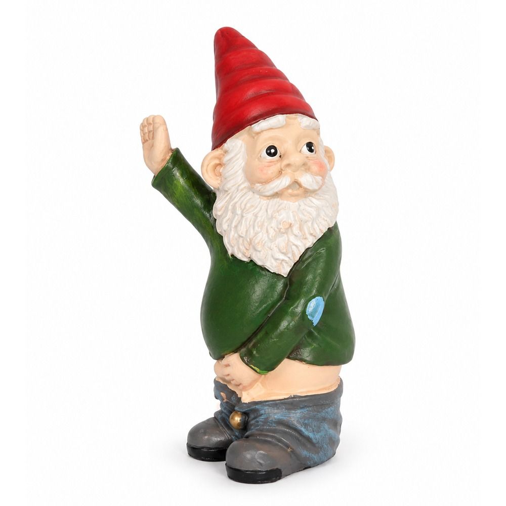 Resin Urinating Gnome Statue Garden Crafts Dwarf Sculpture White Bearded Old Man Sculpture