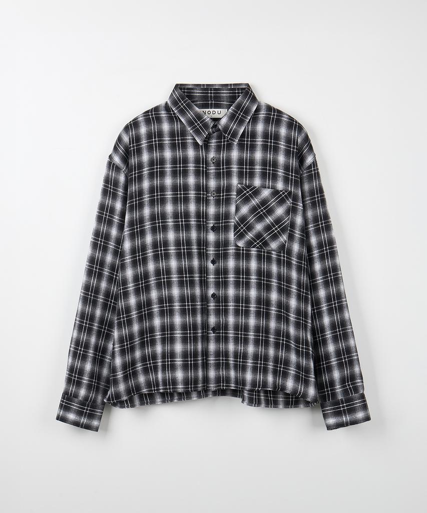 NODU Crop Check Shirt [Black]