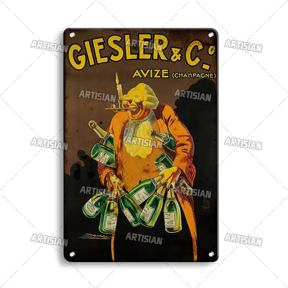 ARTISAN Retro Wein Metallschild Dekoposter Alkohol Wand Metall Blechschild Werbung Wanddeko Man Cave Club Metallplakette