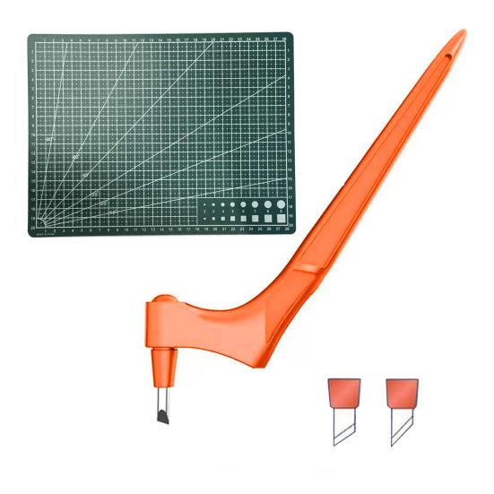 

Інструмент для рукоділля Лезо, що обертається на 360 градусів, Нож для рукоділля Ручка з нержавіючої сталі з 15 гравірувальними головками 30 45 градусів і пластиною для рукоділля своїми руками жовтий