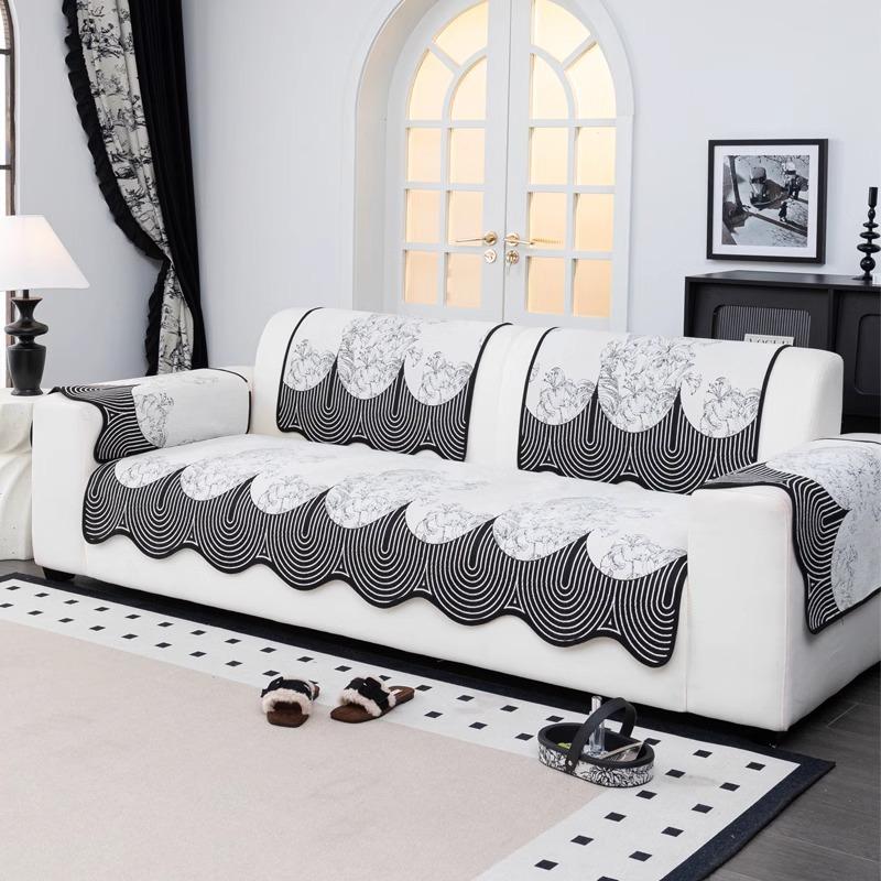 

Light luxury high-end chenille sofa cushion four-season universal fixed non-slip sofa cover cover cover seat cushion cover towel 90*90cm