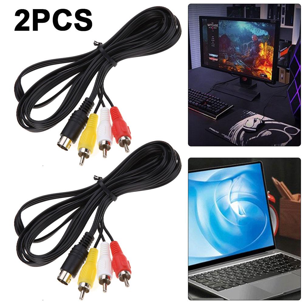 1/2/3 Pcs Audio Video AV Cable for Sega Genesis 3 RCA 1.8 m 9 pin Audio Video AV Cable 2 or 3 Description for Sega Genesis