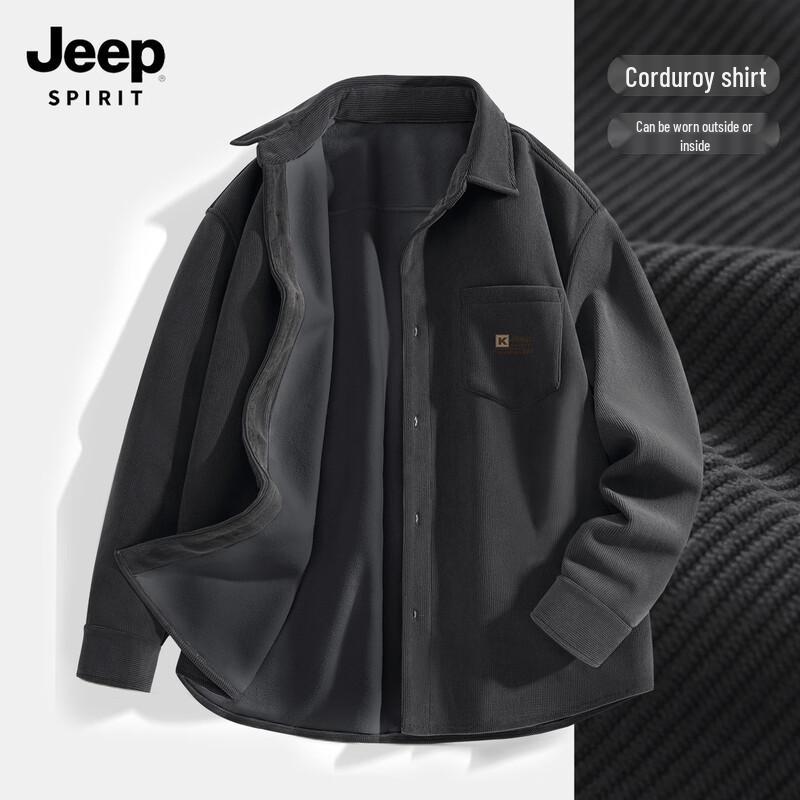 

JEEP SPIRIT Men s Fleece-Lined Corduroy Shirt XL