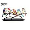 Decorative Accents for Coffee Table Acrylic Birds On Branch Desktop Ornament, Colorful Stained Glass Style Bird Lifelike Hummingbird Sculptures