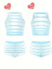 Sexy underwear foreign trade new set Leaky bra hollowed out sexy flirting up and down temptation two-piece set