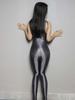 Sexy Women Shiny Sleeveless Full  Bodysuit High Elasitc Clubwear Zipper Open Crotch Jumpsuit Oil Gloosy Sexy Tight Shaping F33