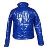 Women Fashion  Long Sleeve Glossy Leather Bread Down Jacket Zipper Pockets Coat