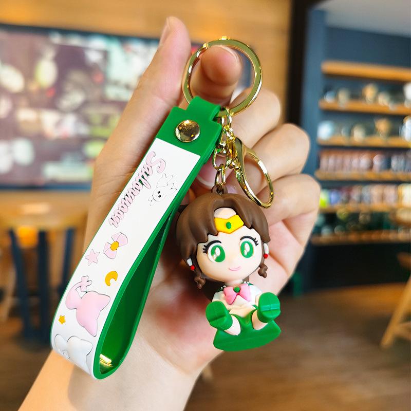 Anime Sailor Moon Schlüsselanhänger Cartoon Niedliche Katzenfiguren Schlüsselanhänger Mars Jupiter Merkur Rucksack Autoschlüsselanhänger Weihnachtsgeschenke
