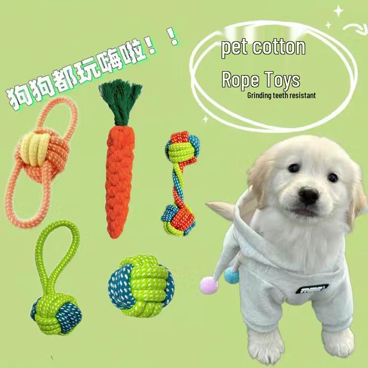 Durable Cotton Rope Frisbee Toy Set for Small To Medium Dogs