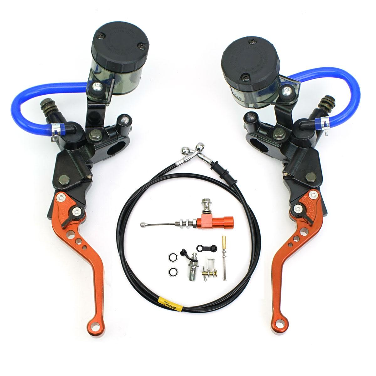 

12.7MM Motorcycle Hydraulic Clutch Kit Brake Lever Master Cylinder Oil Hose For Racing Yamaha Kawasaki Honda Suzuki Motos One Set Orange