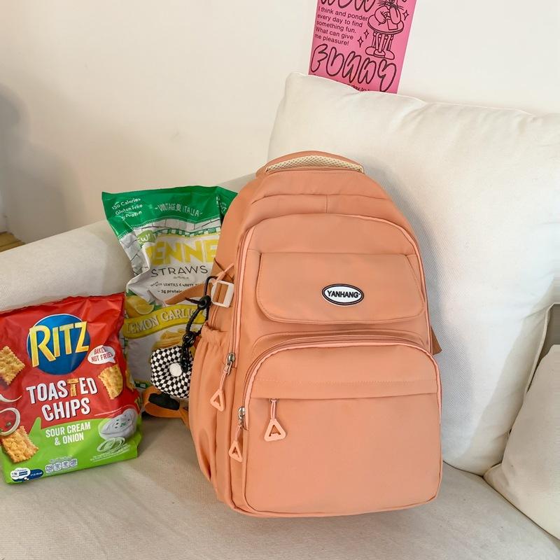 

ins schoolbag female college student Korean version high school vintage sense large capacity campus backpack computer bag student backpack оранжевый