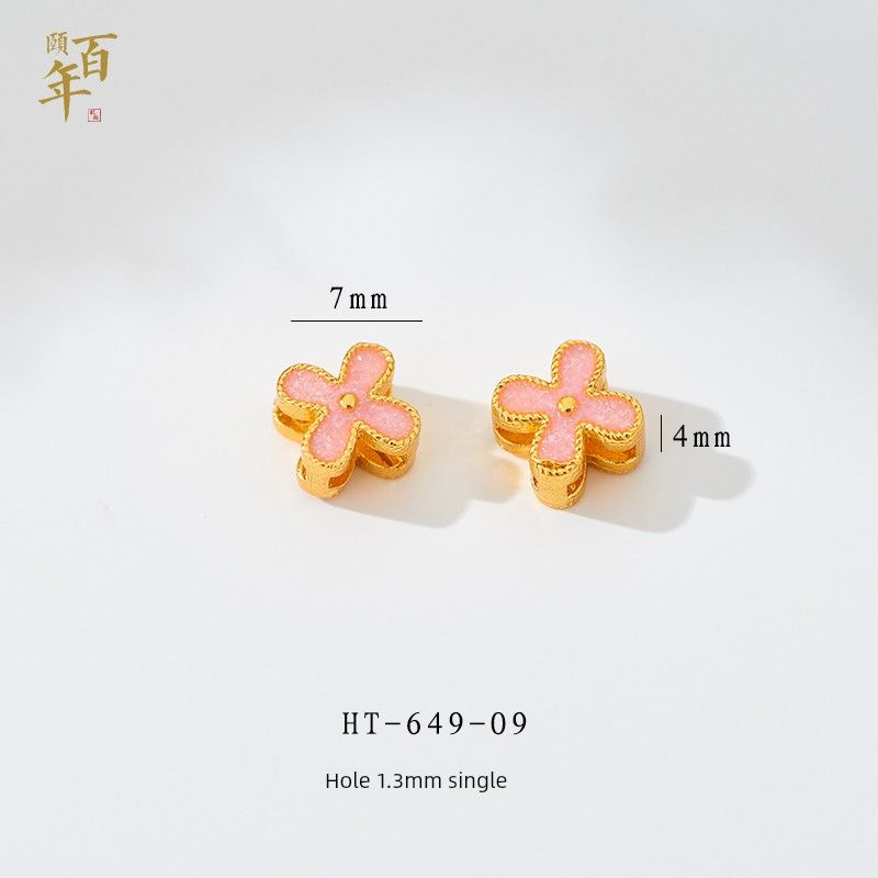 

Style Alluvial Gold Mini Small Spacer Beads Ruyi through Hole Little Flower Accessories DIY Necklace Braid Rope Carrying Strap Bracelet Material YN-649-09(1)