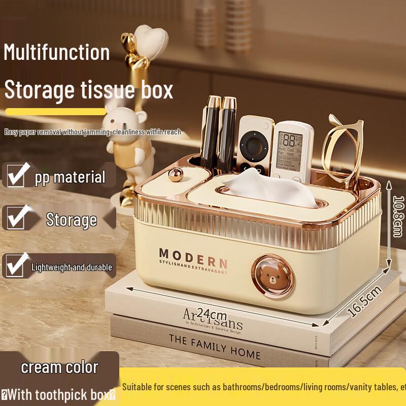 Homeglen Multi-function Tissue Box Organizer