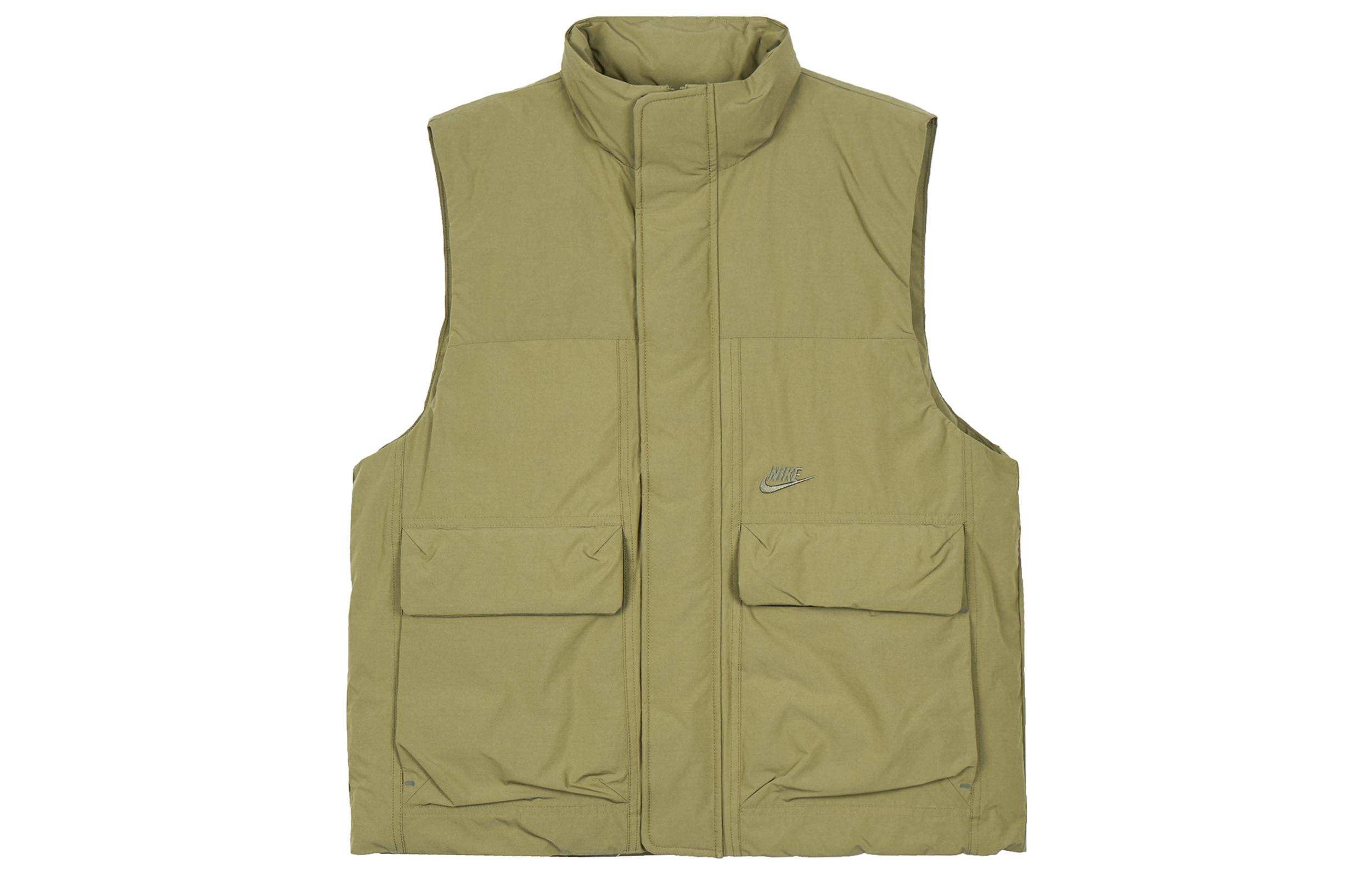 Nike Vests Men s Olive Green Stand Collar Moderate Workwear DQ4305-378 M